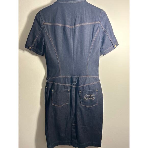 Armani Exchange Jean gold Zip Jean Dress  Size 10 - Picture 11 of 14